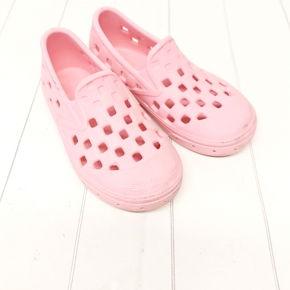 Vans pink plastic slip on shoes Size 9